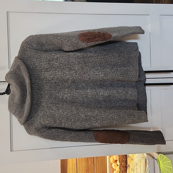 Lands End womens 100% Grey, button up Wool sweater cardigan size XL - Picture 7 of 7